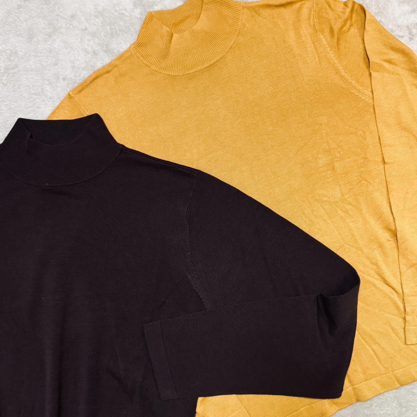 Terry Lewis Classic Luxuries Brown Gold Mock Neck Top L 75% Silk 25% Viscose